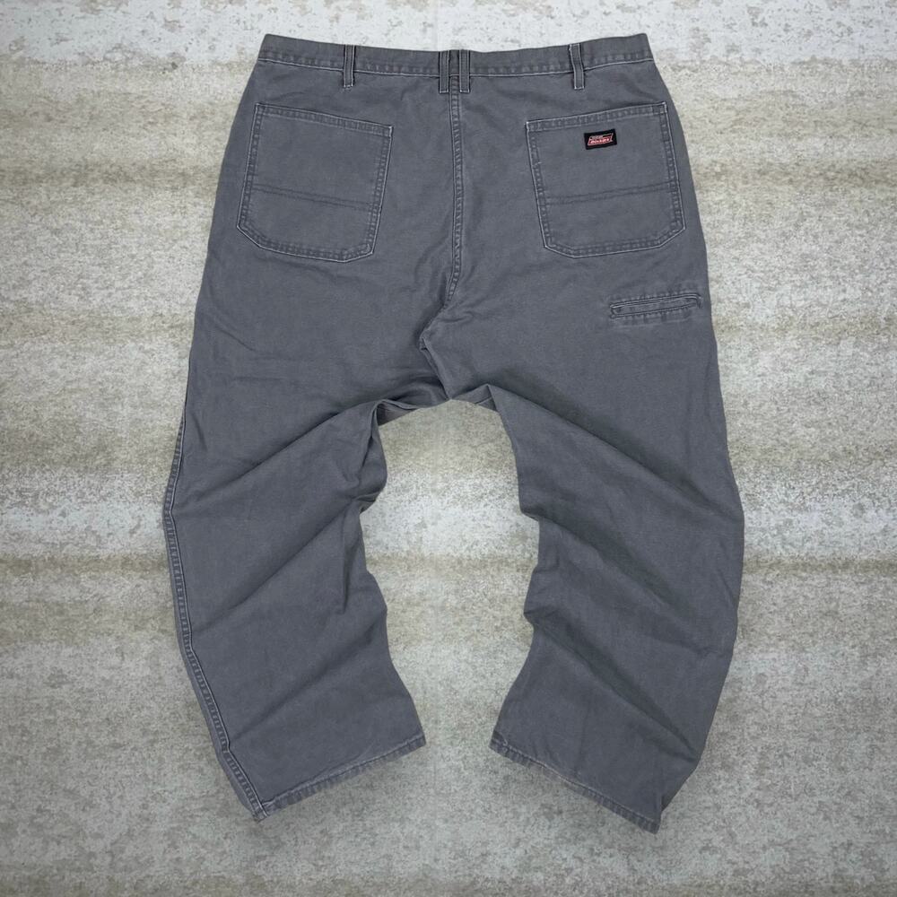 Vintage 90s Dickies Carpenter Pants 40x30 Baggy Wide Leg Grey Canvas Dungarees